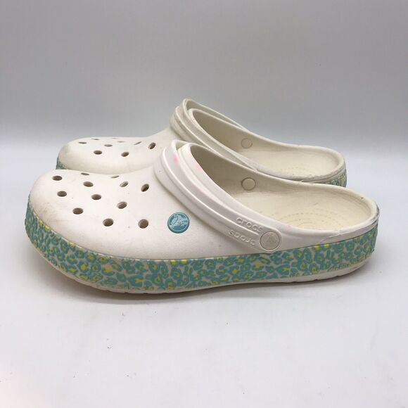 Crocs Platform Clogs White Men's 11 Nurse Medical Work Shoes No Vent Back Strap - Picture 3 of 13